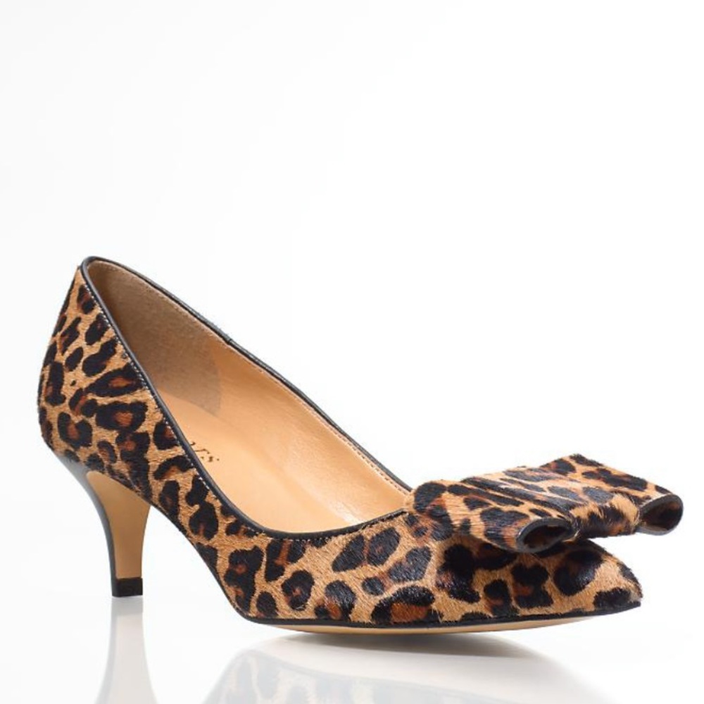 Talbots Dalia Leopard Haircalf Bow Pumps